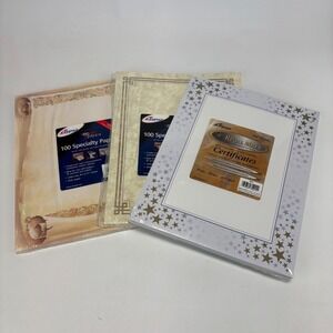 Ampad Specialty Paper Bundle 8.5x11 Scroll Stars Certificate Stationery